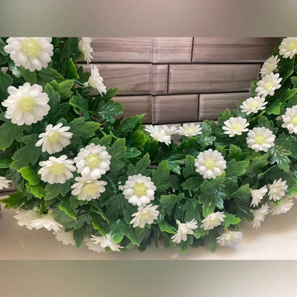 House & Garden ❤️20'' Floral collection Wreath UV Resistant White  NWT